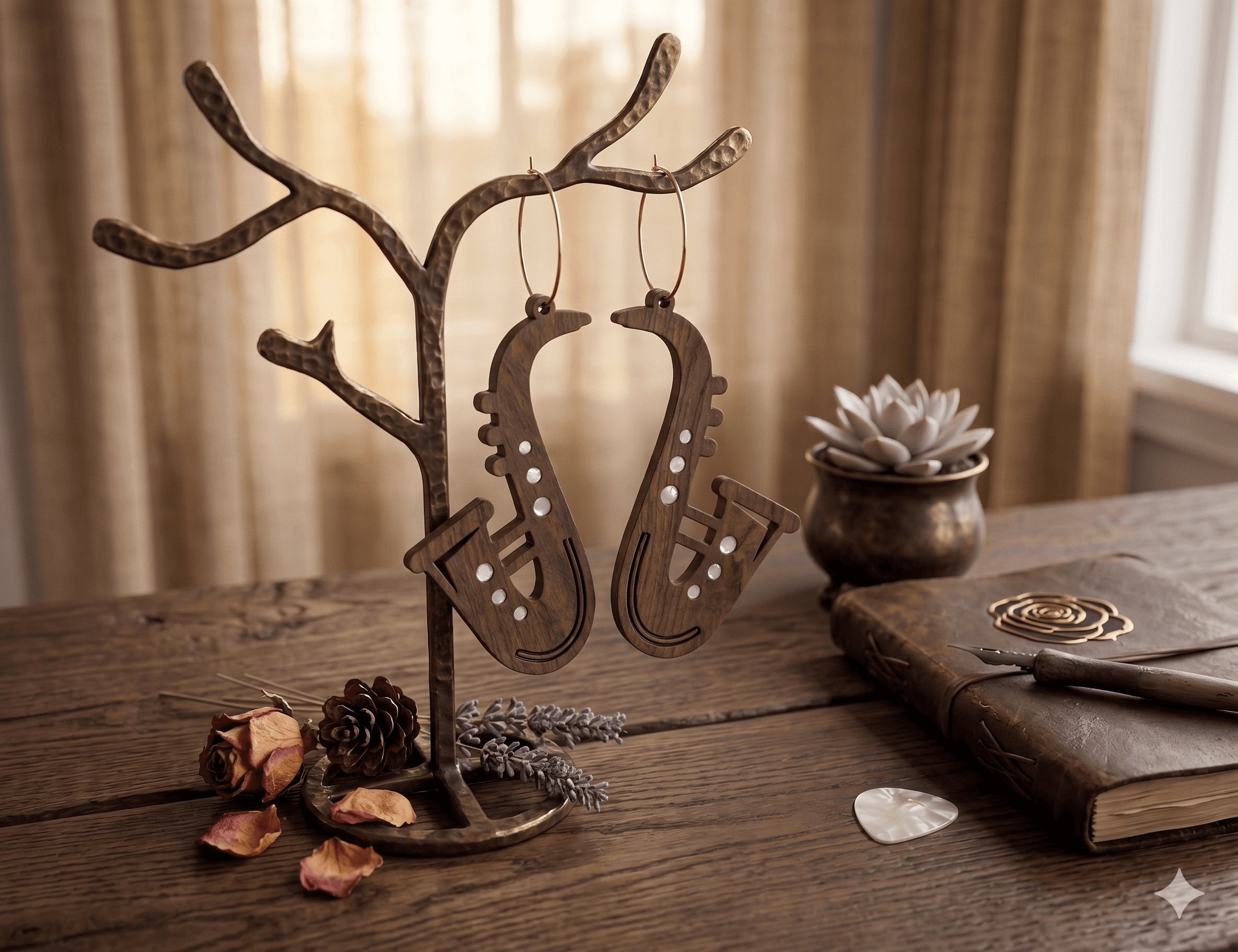 Wooden Musical Earrings